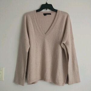 360 Cashmere Sweater Womens S Pink 100% Cashmere V Neck Knit Boxy VeryOversized